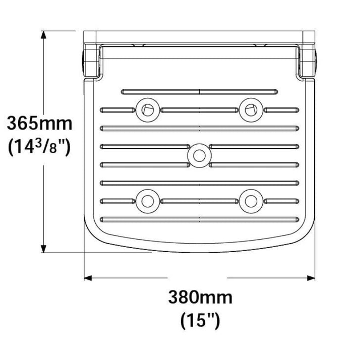 AKW 02000 Compact Wall Mounted Fold Up Shower Seat Unpadded