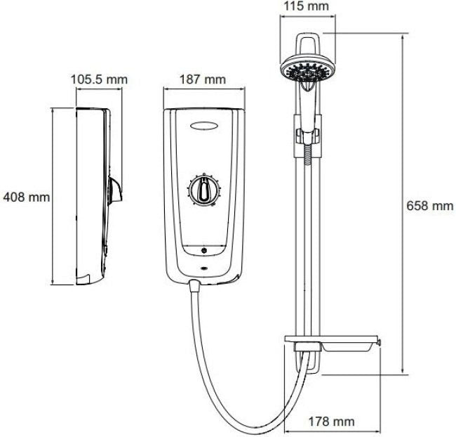 Mira Advance 8.7kW White/Chrome Electric Shower 1.1785.001