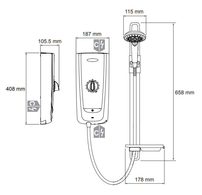 Mira Advance 9.8KW White/Chrome Electric Shower 1.1785.002