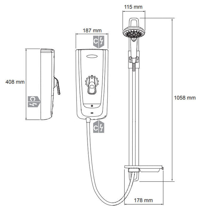 Mira Advance Flex 8.7kW White/Chrome Electric Shower 1.1785.003 BULK SPECIAL OFFER FOR (X6)