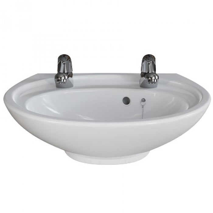 AKW Livenza Plus Sanitaryware Washbasin 500mm 2 Tap Hole (23913)