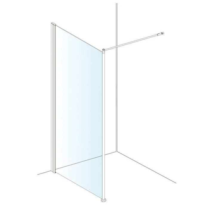 AKW Level Best Option GA Full Height Glass Screen 800mm Chrome (LB00216)