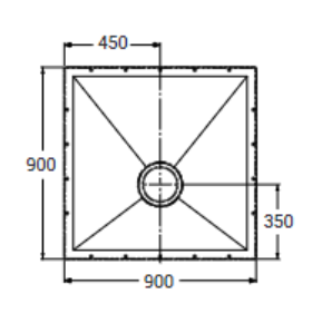 AKW Tuff Form Wet Floor Former 900x900mm (21000)