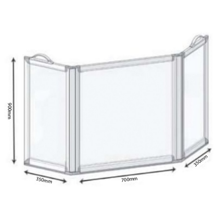 AKW Freeway 3 Panel Portable Shower Screen 350x700x350mm (900mm High) 15301