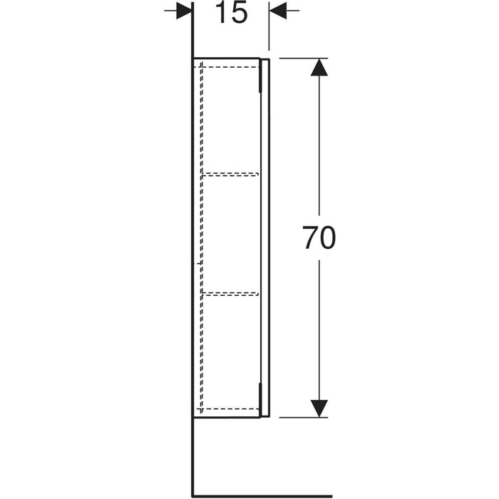 Geberit Ancanto Rectangular High Level 1 Door Cabinet 45x70cm Gloss White 502.318.01.2