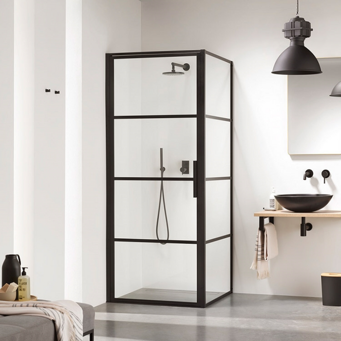 Impey Soho Hinged Glass Shower Screen with Side Panel