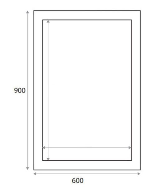 Kartell K-VIT Kore 900 x 600mm Mirror - White (KOR600MIR-W)