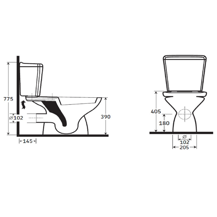 AKW Livenza Sanitaryware Standard Close Coupled WC (23501)