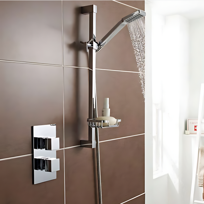 Kartell K-VIT Pure Option 1 Thermostatic Concealed Shower with Adjustable Slide Rail Kit (SHO026PR-SHO070CU-SHO091OE)