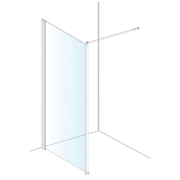 AKW Level Best Option GA Full Height Glass Screen 1000mm Black (LB00218BK)