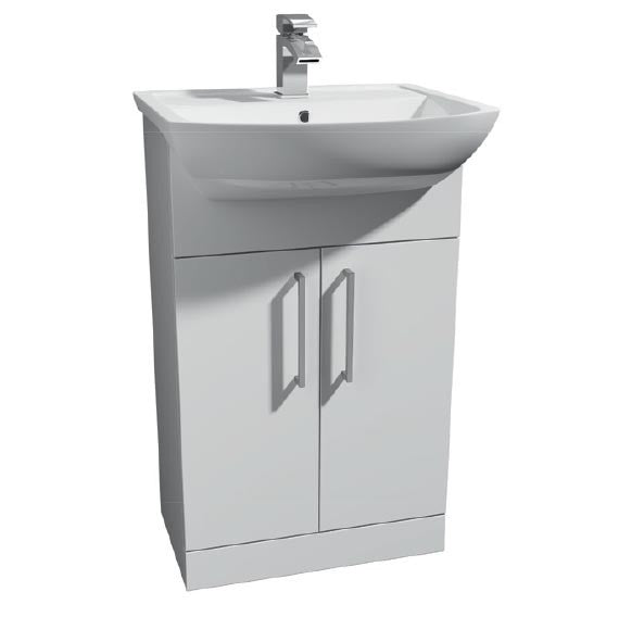 Kartell K-VIT Pure 550mm Cabinet with Basin (POT268PU-IMP550VU-HAN008 x2)