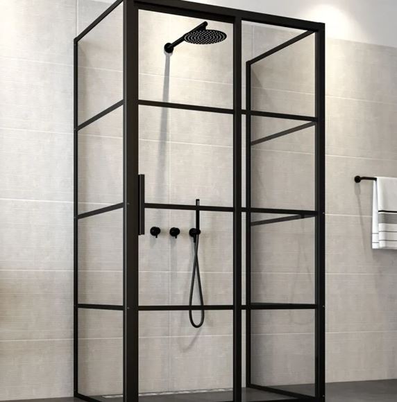 Impey Soho Hinged Glass Shower Screen with Side Panel