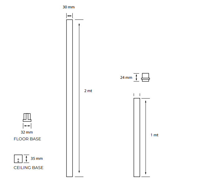 Kartell K-VIT KV8 Floor To Ceiling Post (EIGHT201WP)