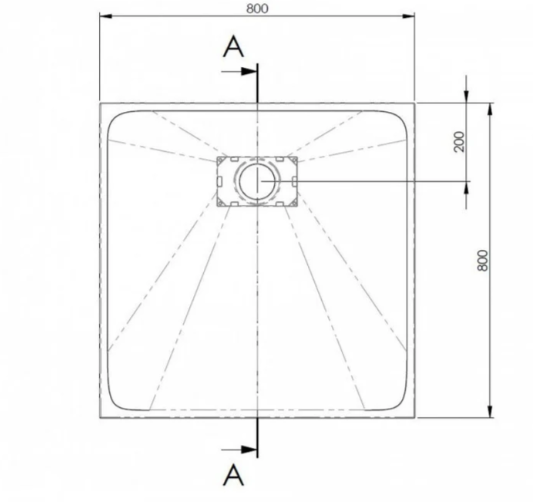 AKW Onyx Grey Shower Tray 800x800mm (11892)