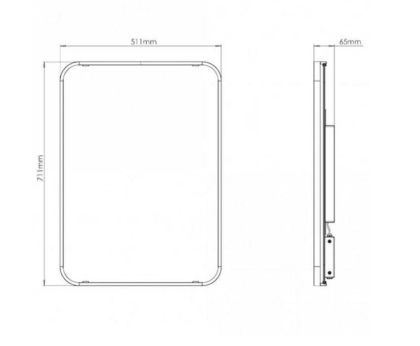 Sensio Aspect Rectangle Illuminated Chrome Mirror 700x500x63mm (SE30191C0)