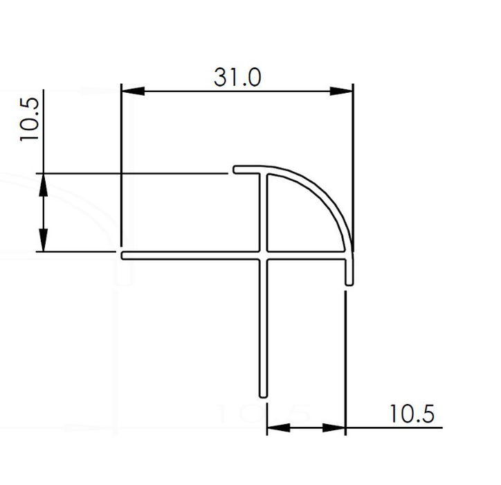 AKW Alveo PVC Wall Panel External Corner Profile 2500mm Satin Aluminium (27835)