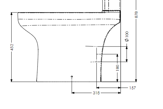 AKW Navlin Raised Height Close Coupled Toilet Pan 650mm (23570)