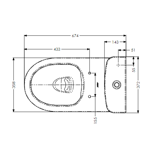 AKW Navlin Comfort Height CC WC Suite (28325)