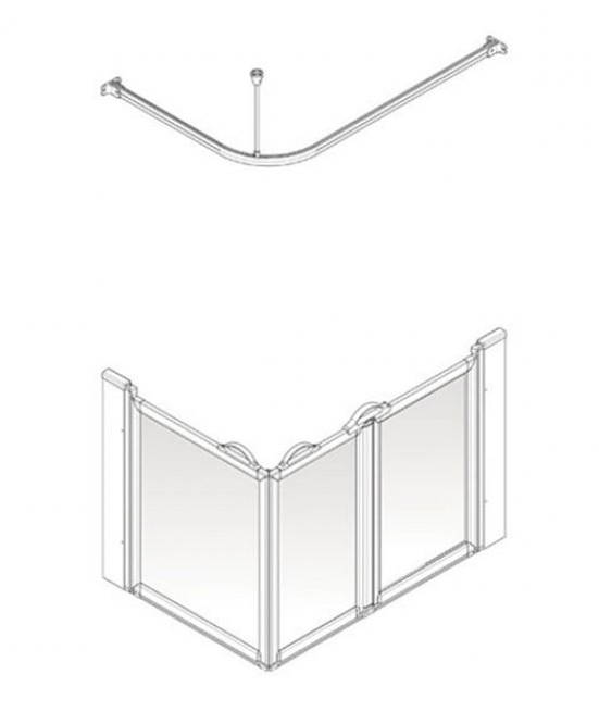 AKW Option A Shower Screens 1200x700mm Right Hand - 900mm High (91004R)