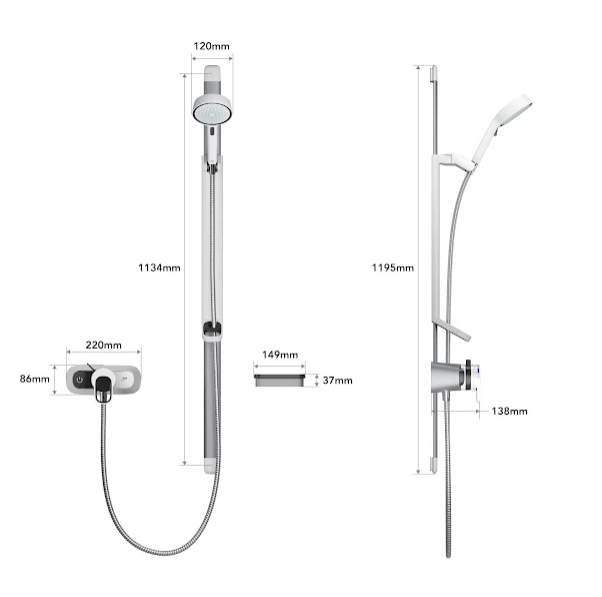 Mira Select EV Thermostatic Exposed Mixer Shower - Chrome (31999W)