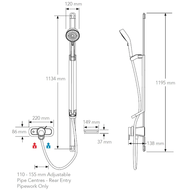 Mira Select EV Thermostatic Exposed Mixer Shower - Chrome (31999W)