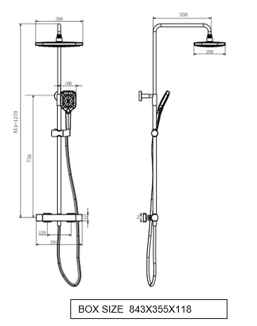 Kartell K-VIT Kolt Chrome Bar Shower With Drencher and Handset (SHO300KCP)