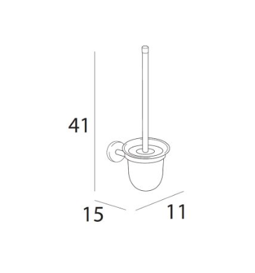 Inda Forum Toilet Brush And Holder 11x41hx15cm (A36140CR21)