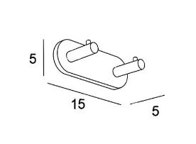 Inda Gealuna Double Robe Hook 15x5hx5cm (A1020BCR)