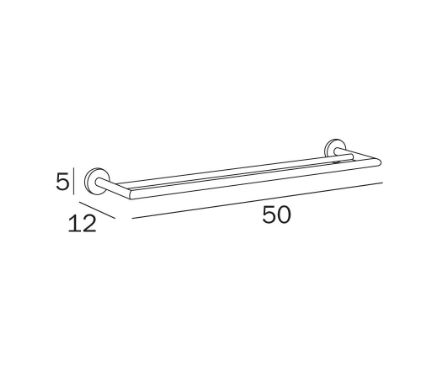 Inda Gealuna Double Towel Rail 50x5hx12cm (A1019BCR)