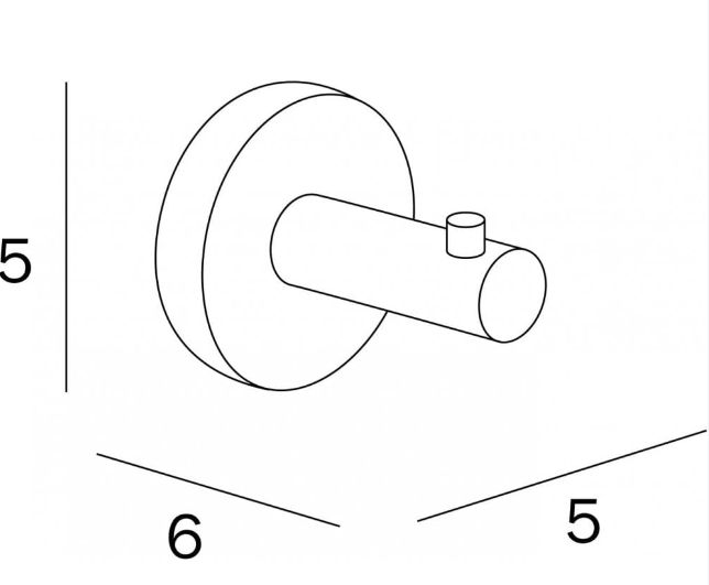 Inda Gealuna Robe Hook 5x5hx6cm (A1020ACR)