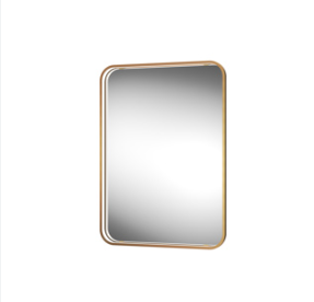 Sensio Aspect Rectangle Illuminated Brushed Brass Mirror 700x500x63mm (SE30097C0)