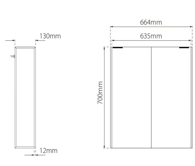 Sensio Ainsley Double Door Illuminated Mirror Cabinet With Bluetooth 700x664x130mm (SE30794C0)