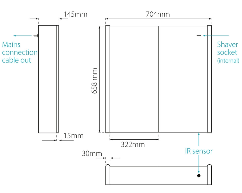 Sensio Aspen Double Door LED Mirror Cabinet (SE30816C0)