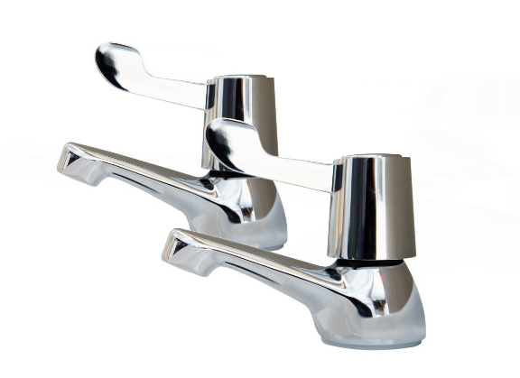 AKW Navlin 450mm 2TH Basin Pack Including Full Pedestal & Basin Lever Taps (28328)