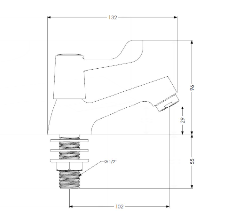 AKW Navlin 450mm 2TH Basin Pack Including Full Pedestal & Basin Lever Taps (28328)