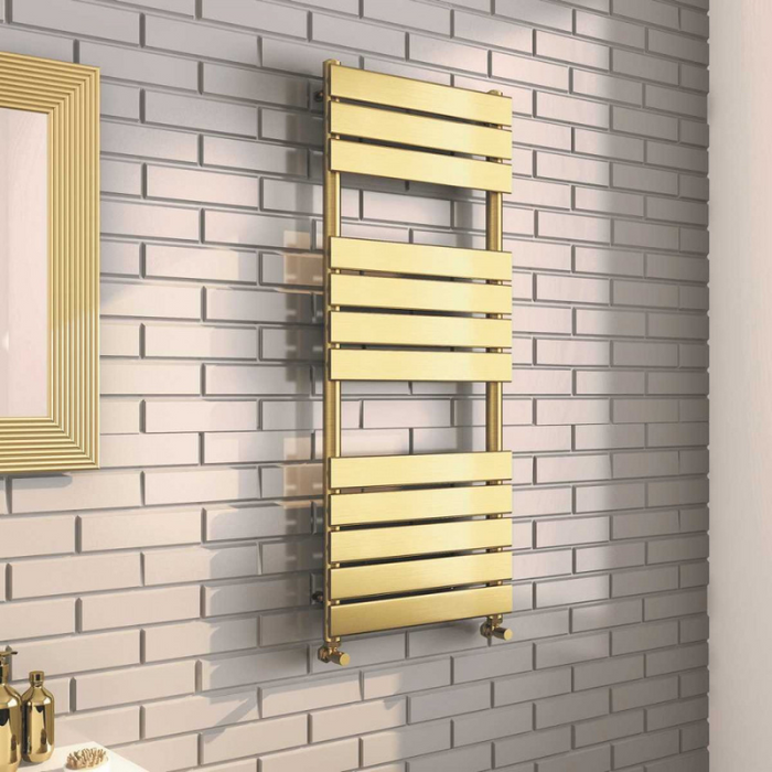 Kartell K-VIT Malibu Designer Brushed Brass Towel Rail 500x1200mm (MAL1200-500B)