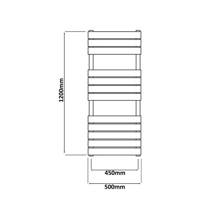 Kartell K-VIT Malibu Designer Brushed Brass Towel Rail 500x1200mm (MAL1200-500B)