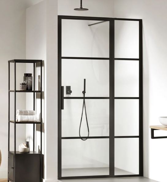 Impey Soho 1400mm Hinged Glass Shower Screen with Inline Side Panel